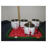 COFFEE MUGS & TRAY