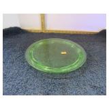 DEPRESSION URANIUM GLASS CAKE STAND