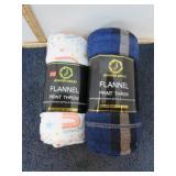2-- FLANNEL THROW BLANKETS