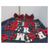 BELIEVE & MERRY CHRISTMAS BANNERS & BOWS