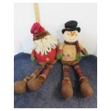 PLUSH SANTA & SNOWMAN DOLLS