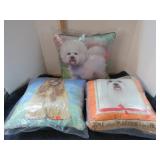 3-- DOG PICTURE THROW PILLOWS