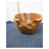 TURNED BURL WOODEN BOWL