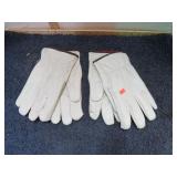 2 pair-- NEW LEATHER WORK GLOVES -- L