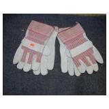 2 pair-- NEW LEATHER & CANVAS GLOVES -- L