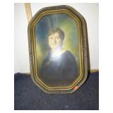 VINTAGE BUBBLE GLASS FRAME W/ PORTRAIT