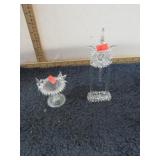 SPUN GLASS CLOCK & BIRDBATH