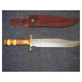 REPRODUCTION BOWIE KNIFE W/ LEATHER SHEATH