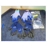 5 pair-- RUBBERIZED WORK GLOVES