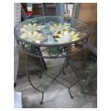 GLASS TOP LAMP TABLE