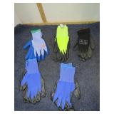 5 pair-- RUBBERIZED WORK GLOVES
