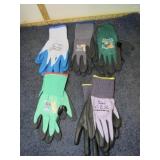 5 pair-- RUBBERIZED WORK GLOVES
