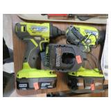RYOBI 18V LITHIUM DRILL & IMPACT DRIVER -- WORKING
