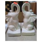 POTTERY ELEPHANT BOOKENDS