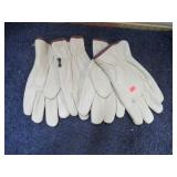 2 pair-- NEW LEATHER WORK GLOVES -- L