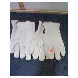 2 pair-- NEW LEATHER WORK GLOVES -- L
