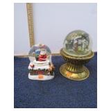 2-- CHRISTMAS MUSIC BOX SNOW GLOBES