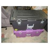 2-- STORAGE TUBS W/ WHEELS