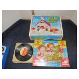 CAMPBELL KIDS PUZZLE, SNOW CONE MAKER & 45 RECORDS