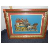 FRAMED STAGECOACH PICTURE