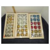 3 BXS-- GLASS CHRISTMAS ORNAMENTS