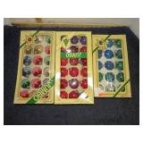 3 BXS-- GLASS CHRISTMAS ORNAMENTS