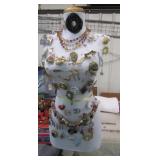 DRESS FORM & ASSORTED COSTUME JEWELRY