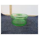 GREEN URANIUM GLASS REFRIGERATOR DISH
