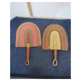 PAIR NATIVE HAND FANS