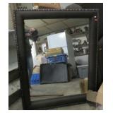 QUEEN PADDED BED FRAME & WALL MIRROR