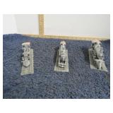 3-- PEWTER TRAIN ENGINES