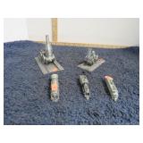 5-- PEWTER TRAIN ENGINES