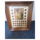 FRAMED LINCOLN MEMORIA COINS SET