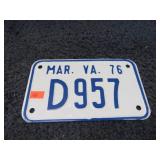 1976 MOTORCYCLE PLATE