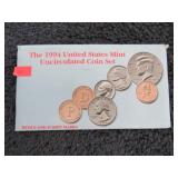 1994 U.S. MINT UNCIRCULATED COIN SET D &  P MARKS