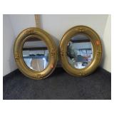 2-- OVAL WALL MIRRORS