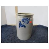 CRAWFORD VA SALT GLAZE W/ GLUE CROCK - CRACK & HOL