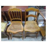 2-- BIRDSEYE MAPLE CANE BOTTOM CHAIRS