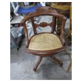 VICTORIAN DESK CHAIR -- CANE BOTTOM