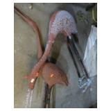 PAIR-- METAL YARD STATUES