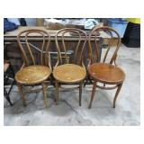 3-- VINTAGE BENT WOOD SODA CHAIRS