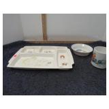 CHILDS MELAMINE WARE PLATTER, BOWL & CUP