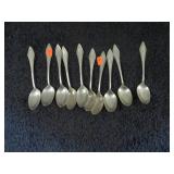 10-- STERLING SILVER TEA SPOONS-- 5.83 troy oz