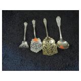 4--STERLING SILVER SERVING UTENSILS - 6.07 troy oz