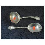 2-- STERLING SILVER SERVING SPOONS -- 5.01 troy oz