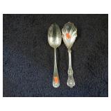 2-- STERLING SILVER SERVING SPOONS -- 3.9 troy oz