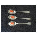 3-- STERLING SILVER TEA SPOONS -- 1.54 troy oz