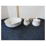MIKASA CHINA CREAM, SUGAR & BOWL