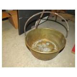 VINTAGE BRASS & IRON POT