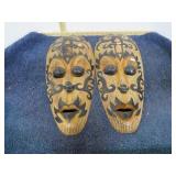 PAIR-- WOODEN AFRICAN MASKS